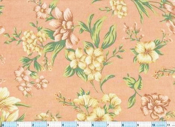 Peach Floral Spray Quilters Flannel